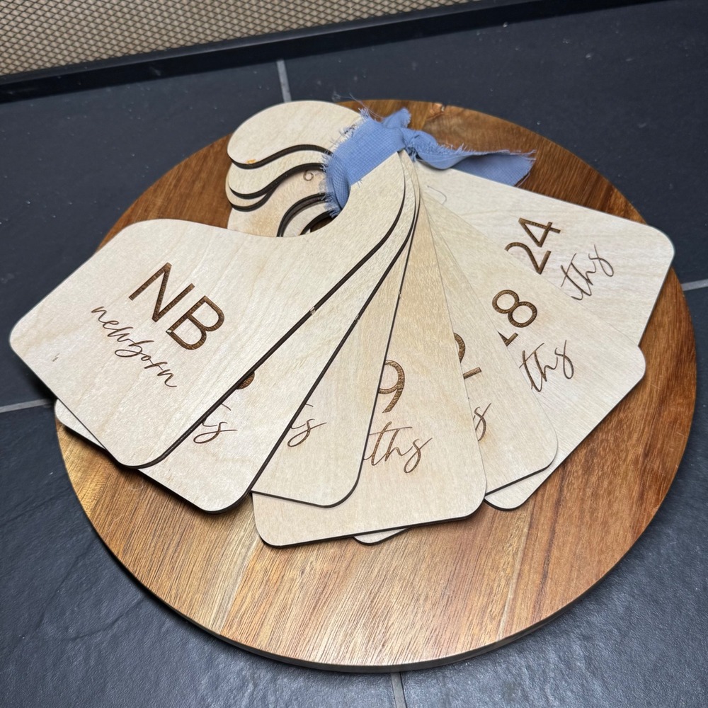 Wooden Baby Closet Dividers Set of 7 Nursery Organizers Newborn to 24 Months